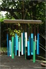 Rectangles Glass Wind Chime, Ocean